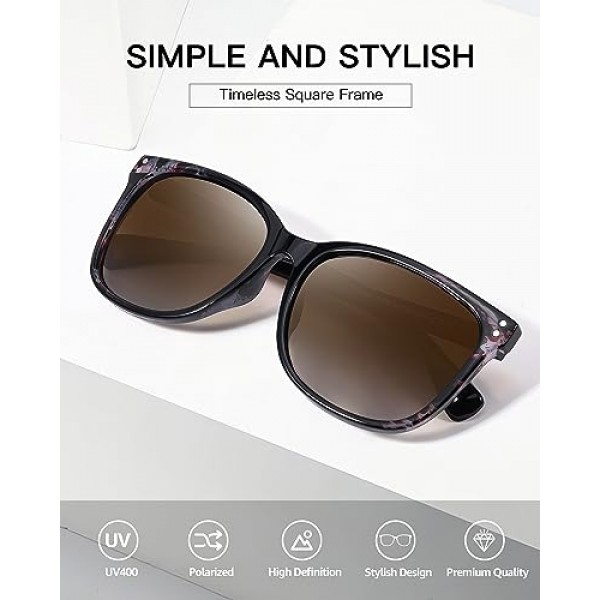 LVIOE UV400 보호 카테고리 3 여성용 편광 선글라스