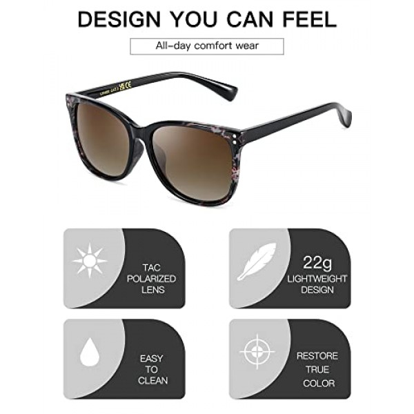 LVIOE UV400 보호 카테고리 3 여성용 편광 선글라스