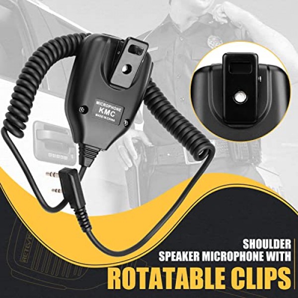 Retevis 숄더 스피커 마이크 Retevis H-777 RT21 RT22 RT68 RT86 RT85 RT22S RT19 RT17 Baofeng UV-5R UV-82 888S Arcshell AR-5 2 웨이 라디오(1 팩)와 호환되는 2 핀 워키 토키 스피커 마이크