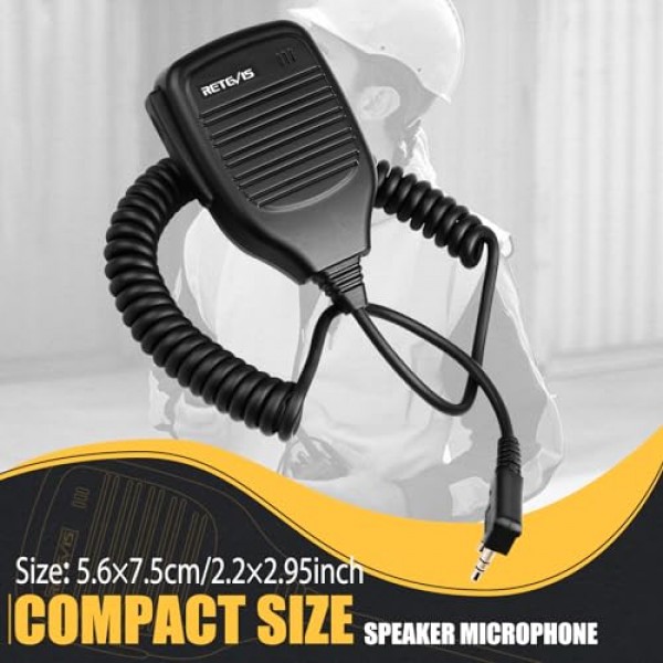 Retevis 숄더 스피커 마이크 Retevis H-777 RT21 RT22 RT68 RT86 RT85 RT22S RT19 RT17 Baofeng UV-5R UV-82 888S Arcshell AR-5 2 웨이 라디오(1 팩)와 호환되는 2 핀 워키 토키 스피커 마이크