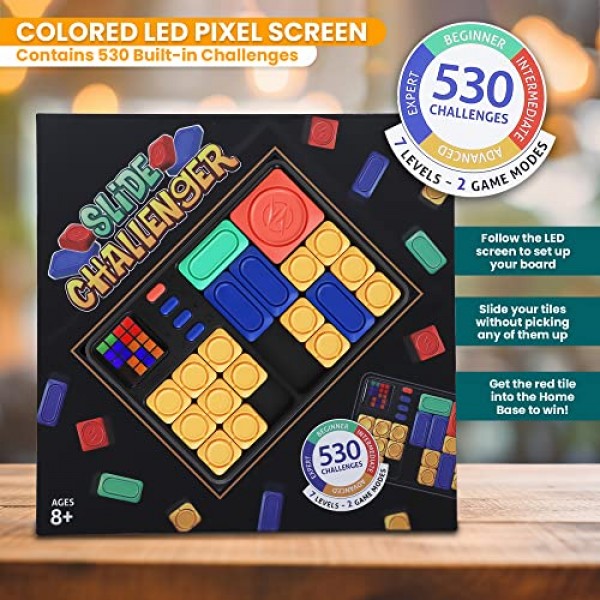 포인트 게임 슈퍼 슬라이드 퍼즐 게임, 어린이를 위한 휴대용 전자 게임, STEM 학습 - 두뇌 자극 - IQ 퍼즐 장난감, 여행용 장난감 및 멋진 선물, 8세 이상 소년과 소녀를 
