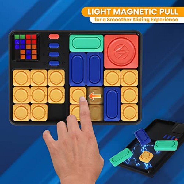 포인트 게임 슈퍼 슬라이드 퍼즐 게임, 어린이를 위한 휴대용 전자 게임, STEM 학습 - 두뇌 자극 - IQ 퍼즐 장난감, 여행용 장난감 및 멋진 선물, 8세 이상 소년과 소녀를 