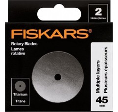 Fiskars 45mm 티타늄 로터리 블레이드(2팩) - 로터리 커터 블레이드 교체 - 공예, 봉제 및 퀼팅 프로젝트 - 회색