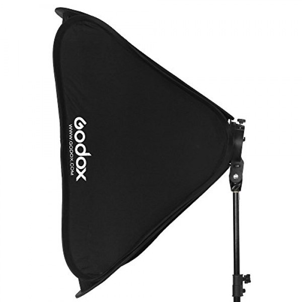 Godox 소프트 박스 소프트박스 라이트 24'' x 24'' Godox S형 스피드라이트 브래킷 포함, Godox V1 AD400Pro AD200Pro AD200 V860II TT685II TT600 TT350에 적합한 Bowens 마운트 휴대용 소프트