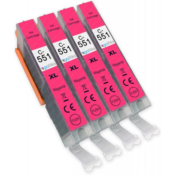 Canon CLI-551C 호환 가능 / PIXMA 프린터용 비OEM 마젠타색 잉크 카트리지 교체용 4 Go 잉크 시안색 잉크 카트리지 Canon CLI-551M 호환 가능 / PIXMA 프린터용 비 OEM용 시안 CLI-551C 