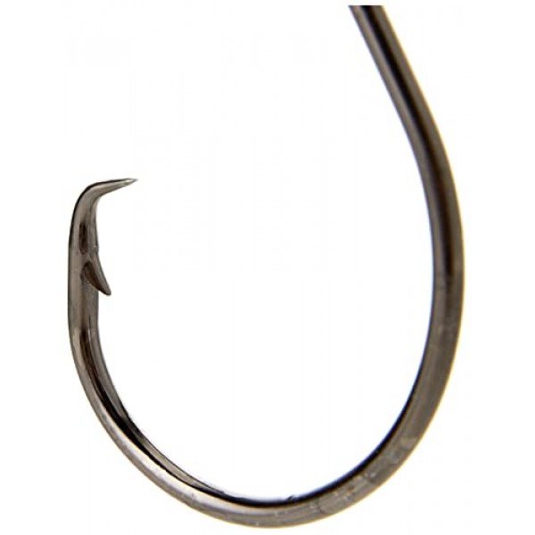 Mustad Demon Perfect Circle, 인라인 1X 가는 와이어 - 블랙 니켈 크기 3/0 - 25개 팩