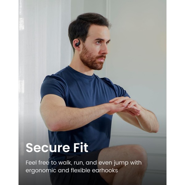 SHOKZ OpenFit True Wireless 이어버드(TWS), Open Ear Bluetooth 무선 헤드폰, OpenBass 알고리즘을 사용한 오디오 우수성, 28시간 런타임, 사무/레저/스포츠를 위한 동반자, 블랙 블랙