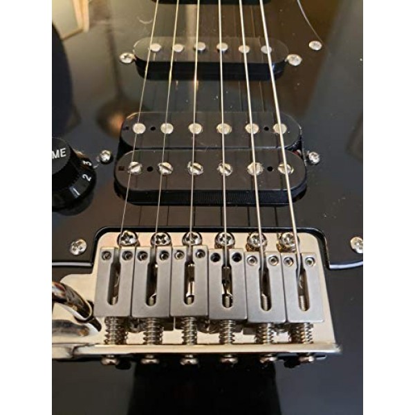 KAISH Strat Tele 기타 용 니켈 나사가있는 6 개의 스테인레스 스틸 안장 일렉트릭 기타 브리지 안장 10.5mm 세트