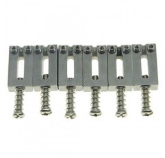 KAISH Strat Tele 기타 용 니켈 나사가있는 6 개의 스테인레스 스틸 안장 일렉트릭 기타 브리지 안장 10.5mm 세트