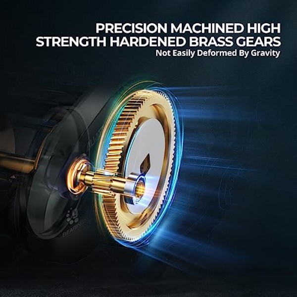 Piscifun Alijoz 400 베이트캐스터 낚시 릴, 38Lbs 최대 드래그 알루미늄 합금 프레임 베이트캐스팅 릴, 6.6:1/8.1:1 기어비, 담수 및 해수 머스키용 로우 프로파일 캐스팅 릴로 