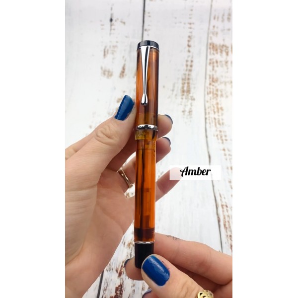 Conklin Duragraph 앰버 만년필, Med Nib - 어떤 경우에도 저널링, 사인 및 기억에 남는 선물을 위한 고급 펜