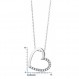 Miore MSL002N 925 스털링 실버 0.10ct 다이아몬드 하트 펜던트 목걸이 45cm 체인