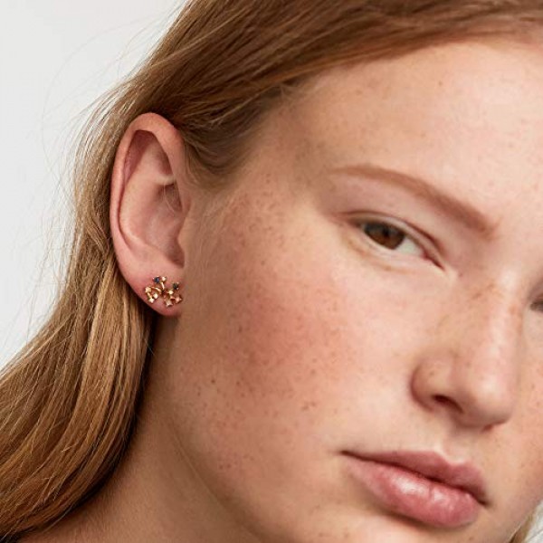 PDPAOLA - 궁수자리 귀걸이 - 925 스털링 실버 18k 골드 도금 - 여성용 주얼리, 스털링 실버, 큐빅 지르코니아