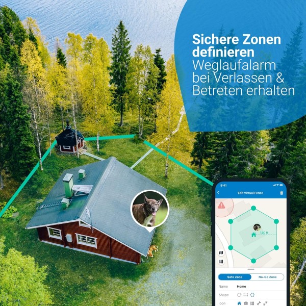 개를 위한 견인 GPS 추적기. Martin Rütter가 추천했습니다. 라이브 위치. 무제한 도달. 모든 칼라에 적합(브라운)