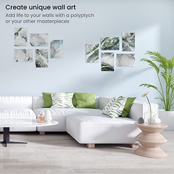 그림용 ARTEZA 캔버스 보드, 14개 팩, 8 x 10인치, 그림용 빈 흰색 아트 캔버스, 아크릴, 오일 및 구아슈 그림용 미술 용품