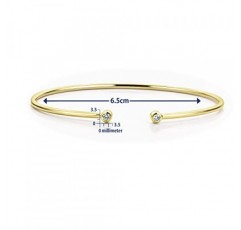 Miore Jewellery 여성용 0.11 캐럿 다이아몬드 팔찌와 다이아몬드 2개 화이트 골드 / 옐로우 골드 9 캐럿 / 375 골드