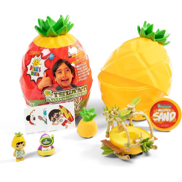 Ryan's World: Island Adventures - 미스터리 파인애플 에그 | Ryan의 섬 모험을 발견하십시오 | 수집 가능한 Ryan의 세계 서프라이즈 장난감 | 3세 이상 싱글용