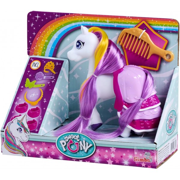 Simba 105940141 Sweet Pony Ball Party Vinyl Pony with Long Hair 6 액세서리 22 cm Toy Horse from 3 Years