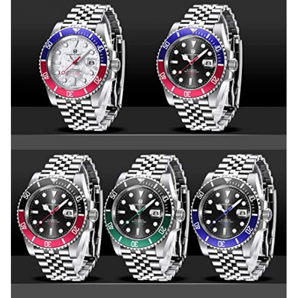 PAGRNE DESIGN 남성용 시계 자동 기계식 우아한 비즈니스 남성용 시계 일본식 무브먼트 NH35 41 mm 스테인레스 스틸 사파이어 거울 100 m 방수, 실버