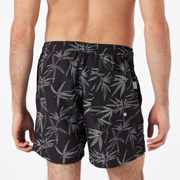 TOM TAILOR 데님 Herren Bade반바지 mit 프린트 M 29426 - 블랙 점선 잎 프린트