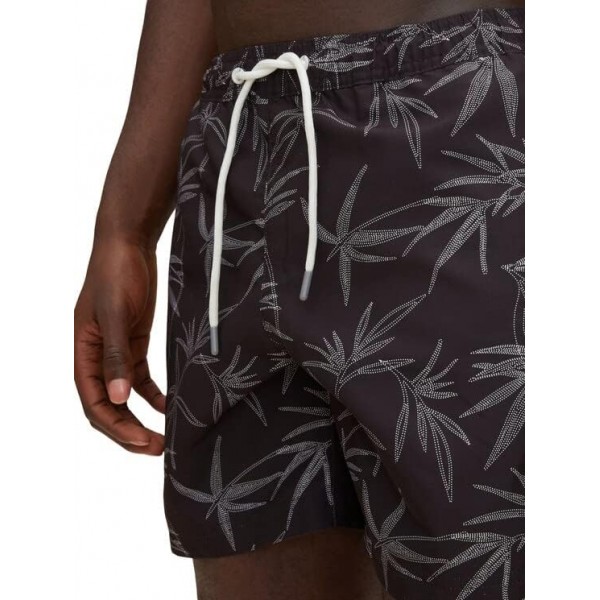 TOM TAILOR 데님 Herren Bade반바지 mit 프린트 M 29426 - 블랙 점선 잎 프린트