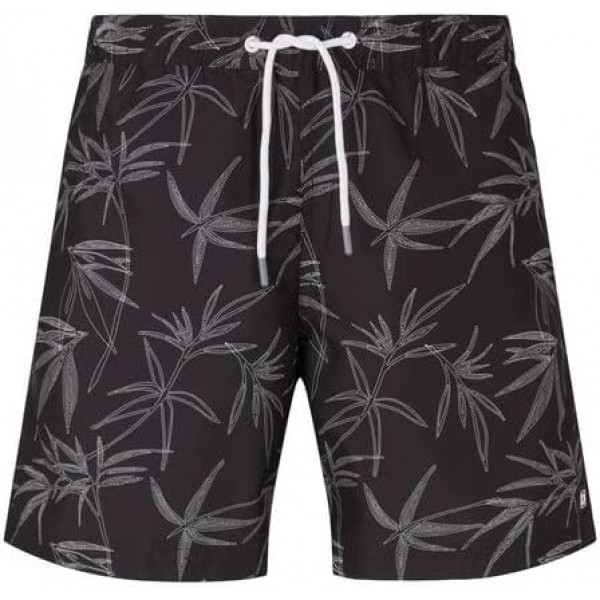 TOM TAILOR 데님 Herren Bade반바지 mit 프린트 M 29426 - 블랙 점선 잎 프린트
