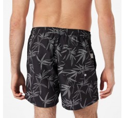 TOM TAILOR 데님 Herren Bade반바지 mit 프린트 M 29426 - 블랙 점선 잎 프린트