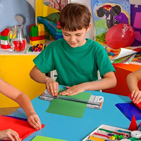 Firbon A4 종이 커터 공예 종이, 쿠폰, 라벨, 카드지(흰색)용 측면 눈금자가 있는 12인치 티타늄 종이 트리머 스크랩북 도구