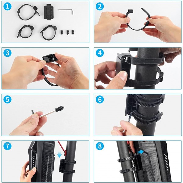 Reyzauyr E 스쿠터 액세서리, E 스쿠터 가방, 스쿠터 가방 전면 튜브 가방, 대형 핸들 가방, 방수, 전기 스쿠터용 전면 가방 Xiaomi MI Mijia M365/M365 Pro/Sedway ES/Ninebot/Folding Eva