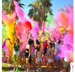 FestOfColor 25팩 - 100g 각 홀리 파우더 홀리 컬러 파우더 성별 공개 베이비 샤워 Rangoli Diwali 사진용 연기 Nature Color Wars Rainbow Party Festivals