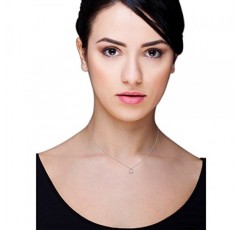 Miore Jewellery 여성용 0.02 캐럿 다이아몬드 목걸이, 삼각형 펜던트, 화이트 골드 9 캐럿 / 375 골드, 골드, 다이아몬드 8개 다이아몬드 다이아몬드 체인