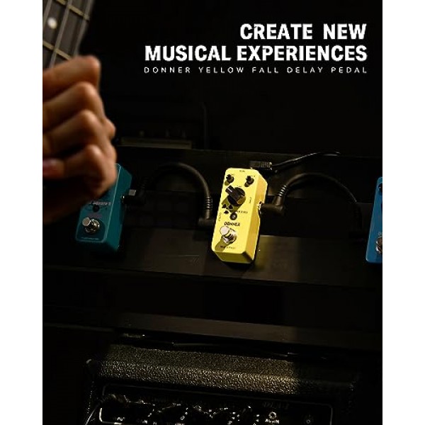 페달 보드, 일렉트릭 기타, 노란색 가을 아날로그 지연 기타 효과 페달 빈티지 지연 True Bypass 용 Donner 기타 지연 페달