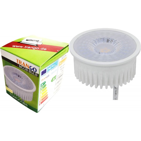 Trango 5개의 울트라 플랫 5와트 3단계 디밍이 가능한 LED 모듈 5TGMOCWSD 6000K 일광 백색으로 GU10 및 MR16 할로겐 램프 교체용, 매입형 조명, 천장 스포트라이트, 매입형 스포