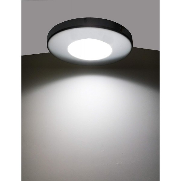 Trango 5개의 울트라 플랫 5와트 3단계 디밍이 가능한 LED 모듈 5TGMOCWSD 6000K 일광 백색으로 GU10 및 MR16 할로겐 램프 교체용, 매입형 조명, 천장 스포트라이트, 매입형 스포