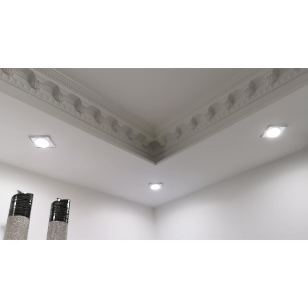 Trango 5개의 울트라 플랫 5와트 3단계 디밍이 가능한 LED 모듈 5TGMOCWSD 6000K 일광 백색으로 GU10 및 MR16 할로겐 램프 교체용, 매입형 조명, 천장 스포트라이트, 매입형 스포