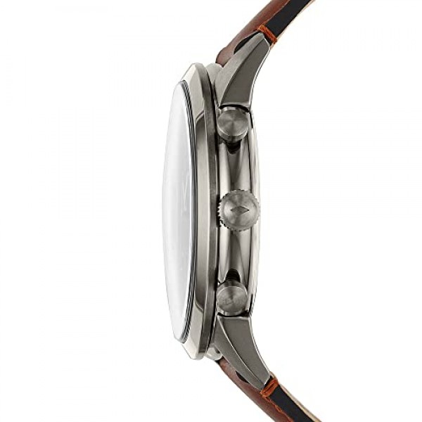 Fossil Townsman 남성용 시계, 44mm 케이스 크기, 쿼츠 크로노그래프 무브먼트, 가죽 스트랩