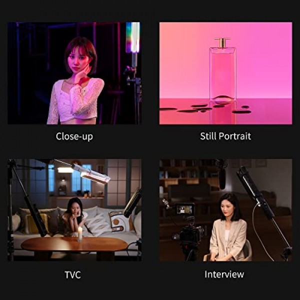 Zhiyun FIVERAY F100 RGB LED 조명, 100W 20708 Lux CRI 96+ 조광 가능 휴대용 LED 비디오 조명 막대, 검정색(표준)