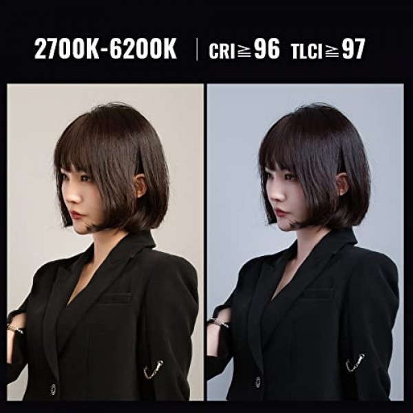 Zhiyun FIVERAY F100 RGB LED 조명, 100W 20708 Lux CRI 96+ 조광 가능 휴대용 LED 비디오 조명 막대, 검정색(표준)