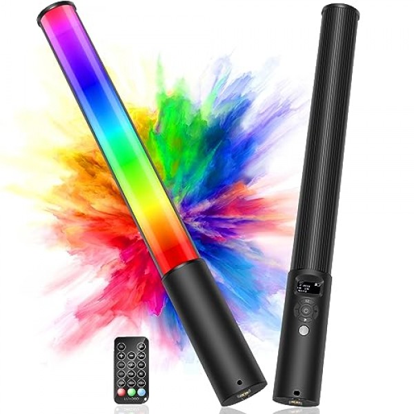 LUXCEO P400 LED 비디오 조명 RGB 라이트 로드 사진, LED 사진 풀 컬러 조명, 2500K-6500K, CRI95+, 풀 컬러, 밝기 0-100% 조정 가능, TikTok, Vlog, YouTube용 12개 효과,