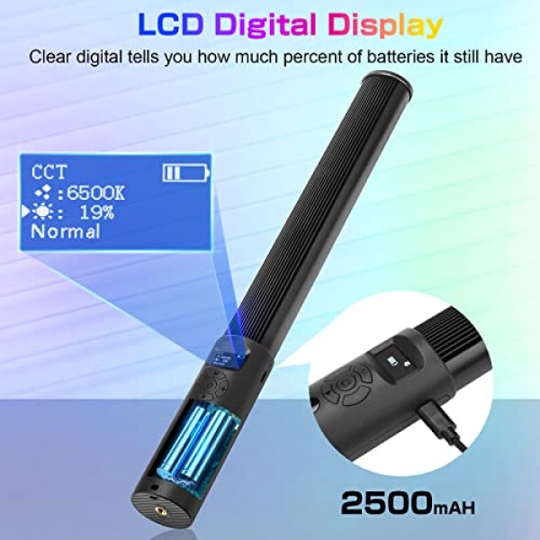 LUXCEO P400 LED 비디오 조명 RGB 라이트 로드 사진, LED 사진 풀 컬러 조명, 2500K-6500K, CRI95+, 풀 컬러, 밝기 0-100% 조정 가능, TikTok, Vlog, YouTube용 12개 효과,