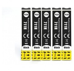 Now Ink Ltd의 호환 잉크 카트리지로 5x T0711H BLACK STYLUS OFFICE B1100 + 기타와 함께 사용합니다. 5 잉크. 전체 18.2ml