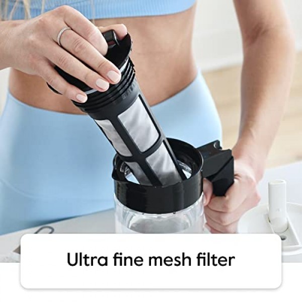 Takeya 특허 디럭스 콜드브루 아이스 커피 메이커(흰색 뚜껑 피처 포함), 2쿼트, 흰색