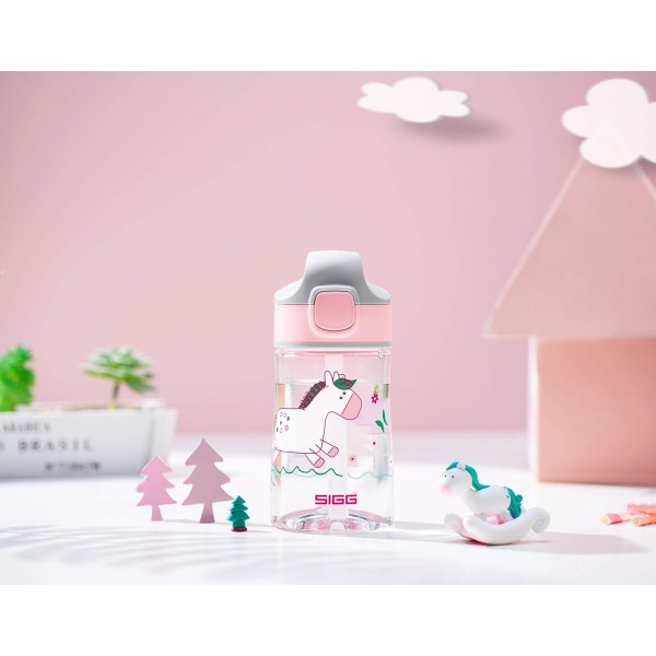SIGG Miracle Kids Top 교체용 캡, 모든 알루미늄 및 Tritan Miracle Kids 병용 교체 부품(0.35L, 0.4L, 0.45L), 분홍색 빨대가 있는 SIGG 음료수 병용 교체용 캡