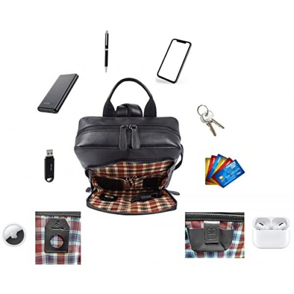 TUSC Cordelia 여성용 프리미엄 가죽 백팩, 세련된 데이팩, 24 x 27 x 9 cm