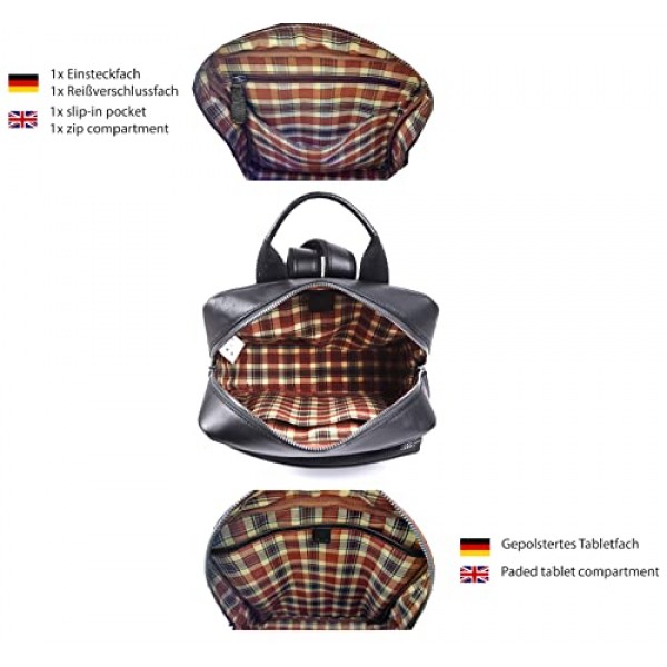 TUSC Cordelia 여성용 프리미엄 가죽 백팩, 세련된 데이팩, 24 x 27 x 9 cm