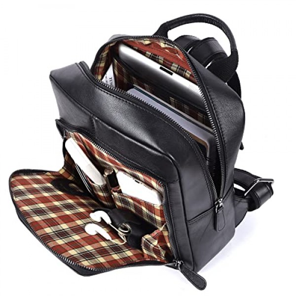 TUSC Cordelia 여성용 프리미엄 가죽 백팩, 세련된 데이팩, 24 x 27 x 9 cm