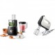 필립스 Viva Collection HR7510/00 푸드 프로세서(800W, 29가지 기능, 2L 충전 용량) 블랙 & HR3741/00 핸드 믹서(450W, 5단계 속도 + 터보) 화이트/블랙