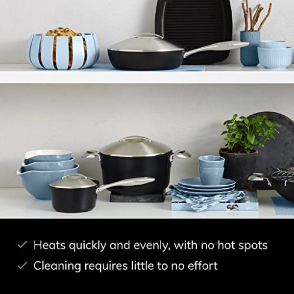 SCANPAN 프로페셔널 10피스 조리기구 세트 - 사용하기 쉬운 붙지 않는 조리기구 - 식기 세척기, 금속 기구 및 오븐 안전 - 덴마크산