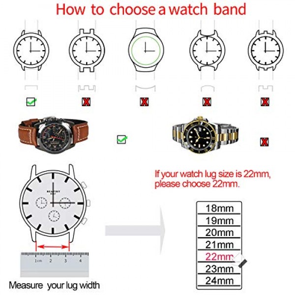 빈티지 가죽 시계 밴드 EACHE 시계 스트랩 오일 왁스/변색된 리치 그레인 정품 가죽 교체 시계 밴드 여성용 남성용 18mm 19mm 20mm 21mm 22mm 23mm 24mm