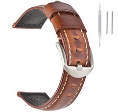 빈티지 가죽 시계 밴드 EACHE 시계 스트랩 오일 왁스/변색된 리치 그레인 정품 가죽 교체 시계 밴드 여성용 남성용 18mm 19mm 20mm 21mm 22mm 23mm 24mm